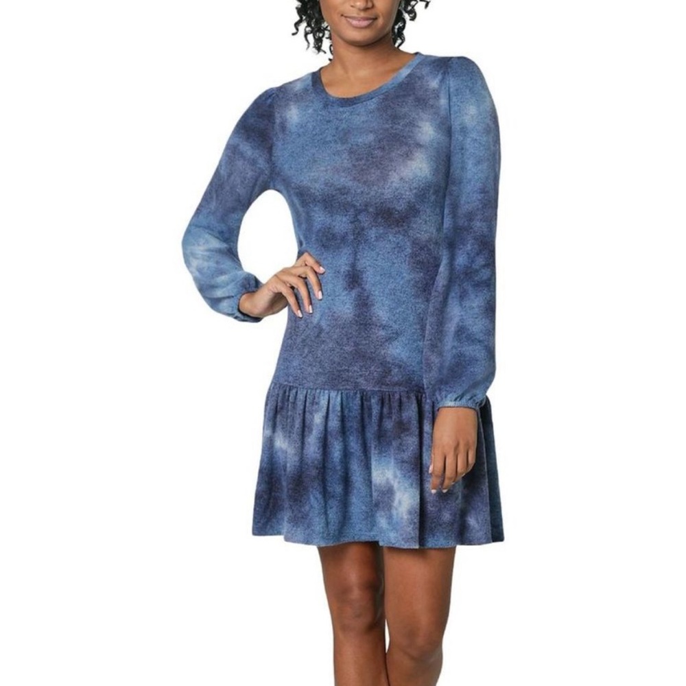NWT Ultra Flirt Women’s tie-dye short drop waist sweater dress.
